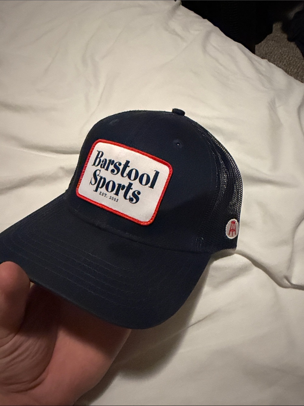 Men's Navy Barstool Sports Trucker Cap